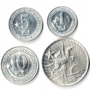 Северная Корея 1959-1978 Набор 4 монеты Одна звезда Северная Корея 1959-1978 Набор 4 монеты Одна звезда