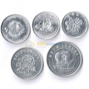Северная Корея 2002-2008 Набор 5 монет Цветы Северная Корея 2002-2008 Набор 5 монет Цветы