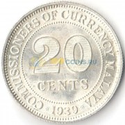 Малайя 1939 20 центов