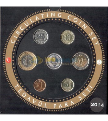 Турция Годовой набор монет 2014 с серебряным жетоном