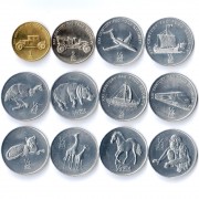 Северная Корея Набор 12 монет Животные Техника Северная Корея Набор 12 монет Животные Техника