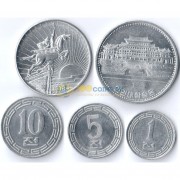 Северная Корея 1959-1987 Набор 5 монет Северная Корея 1959-1987 Набор 5 монет