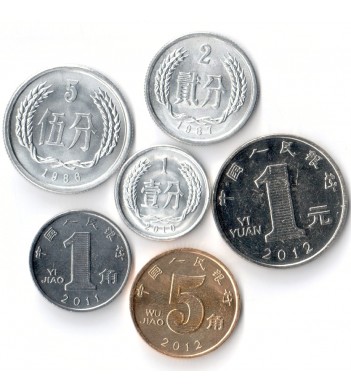 Китай 1987-2013 Набор 6 монет
