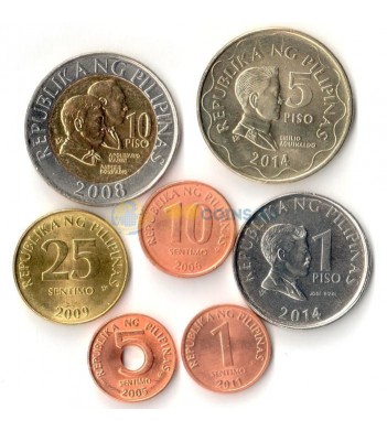 Филиппины 1993-2014 набор 7 монет