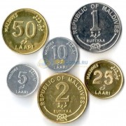 Мальдивские острова 2007-2012 набор 6 монет
