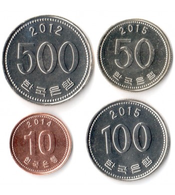 Южная Корея 2015-2019 Набор 4 монеты