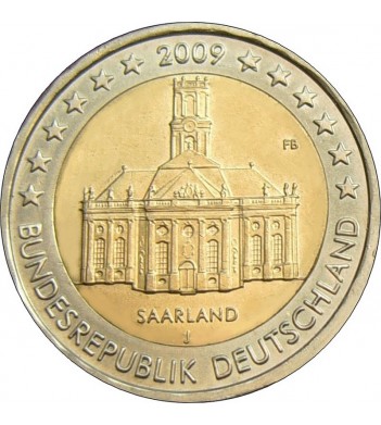 Германия 2009 2 евро Саарланд Саарбрюккен
