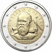 Италия 2014 2 евро Галлилео Галлилей