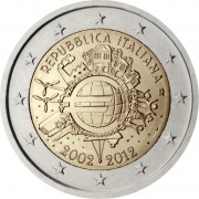 Италия 2012 2 евро 10 лет Евро