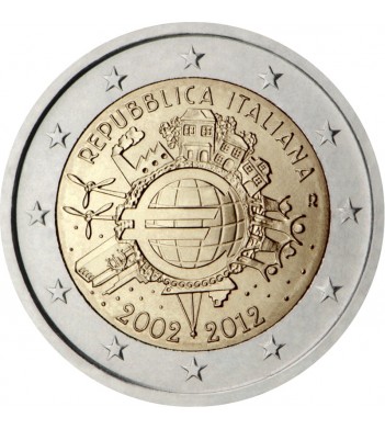 Италия 2012 2 евро 10 лет Евро