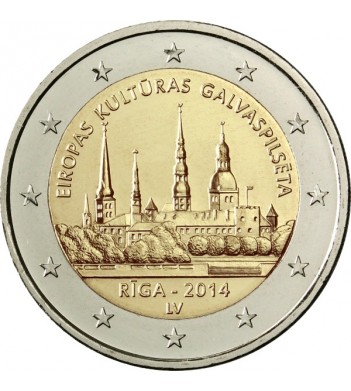 Латвия 2014 2 евро Рига культурная столица Европы