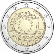 Португалия 2015 2 евро 30 лет флагу Европейского союза