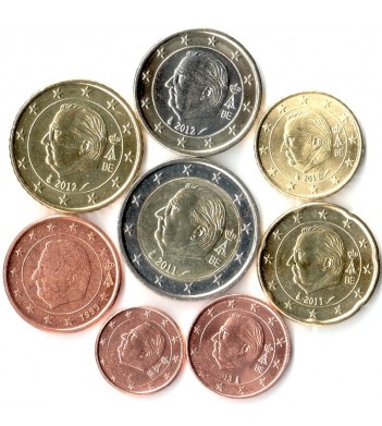 Бельгия Набор 8 монет евро 1999-2015 (1-50 центов, 1-2 евро)