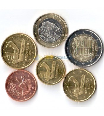 Андорра Набор 6 монет евро 2014 (5-50 центов, 1-2 евро)