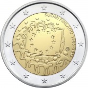 Финляндия 2015 2 евро 30 лет флагу Европейского союза