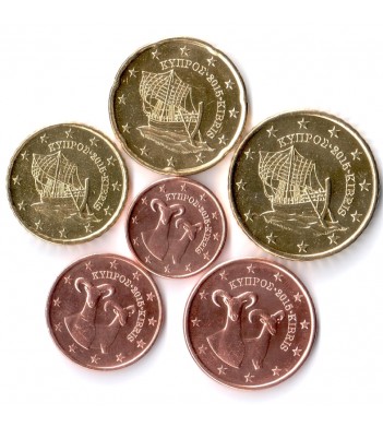 Кипр Набор 6 монет евро 2015 (1-50 центов)