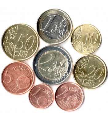 Греция Набор 8 монет евро (1-50 центов, 1-2 евро)