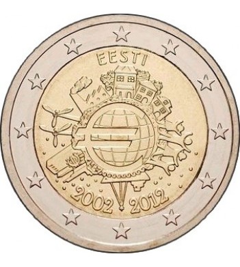Эстония 2012 2 евро 10 лет Евро