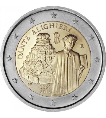 Италия 2015 2 евро Данте Алигьери