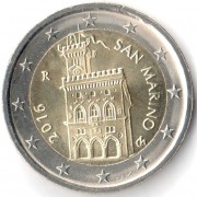 Сан-Марино 2016 2 евро Резиденция парламента Сан-Марино 2016 2 евро Резиденция парламента