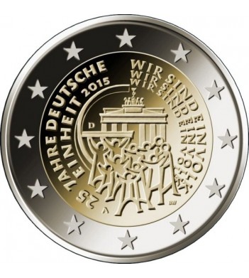Германия 2015 2 евро 25 лет Объединения Германии J