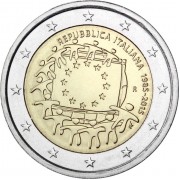 Италия 2015 2 евро 30 лет флагу Европейского союза