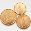 Испания Набор 3 монеты евро 2011 (1-5 центов)