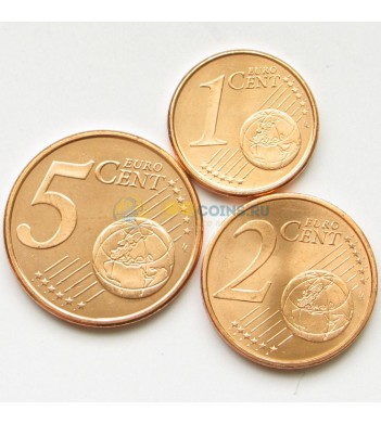 Испания Набор 3 монеты евро 2011 (1-5 центов)