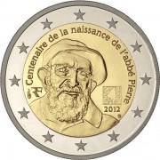 Франция 2012 2 евро Аббат Пьер