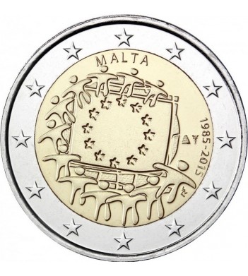 Мальта 2015 2 евро 30 лет флагу Европейского союза