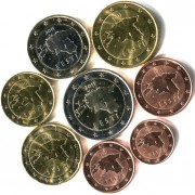 Эстония Набор 8 монет евро 2011 (1-50 центов, 1-2 евро)