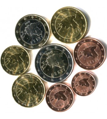 Эстония Набор 8 монет евро 2011 (1-50 центов, 1-2 евро)