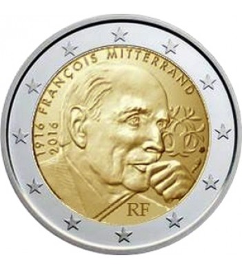 Франция 2016 2 евро Франсуа Миттеран