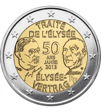 Франция 2013 2 евро Елисейский договор