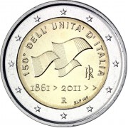 Италия 2011 2 евро 150 лет объединения Италии