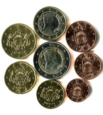 Латвия Набор 8 монет евро 2014 (1-50 центов, 1-2 евро)