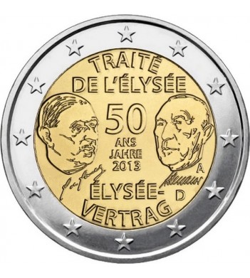 Германия 2013 2 евро Елисейский Договор D