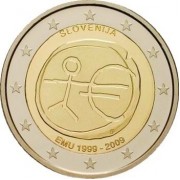 Словения 2009 2 евро 10 лет экономическому и валютному союзу