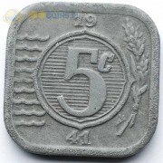Нидерланды 1941 5 центов (цинк) Нидерланды 1941 5 центов (цинк)