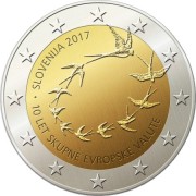 Словения 2017 2 евро 10 лет евро в Словении
