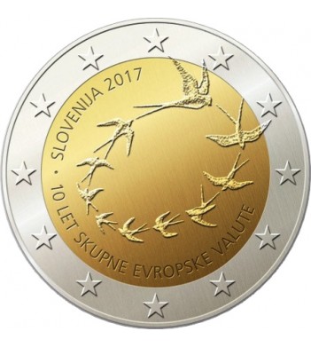 Словения 2017 2 евро 10 лет евро в Словении