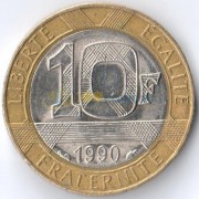 Франция 1988-2001 10 франков