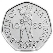 Великобритания 2016 50 пенсов Битва при Гастингсе