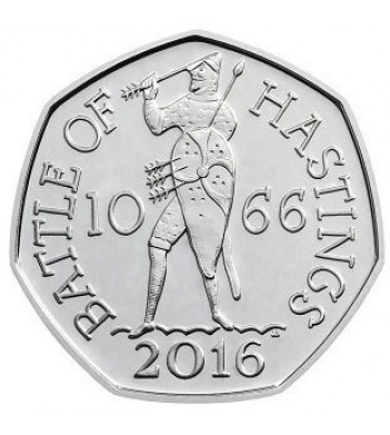 Великобритания 2016 50 пенсов Битва при Гастингсе