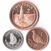 Гибралтар 1998-2003 набор 3 монеты