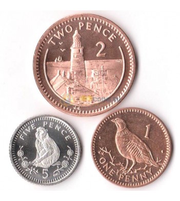 Гибралтар 1998-2003 набор 3 монеты