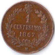 Италия 1867 1 чентезимо (km 1)