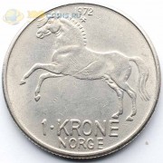 Норвегия 1972 1 крона Король Олав V