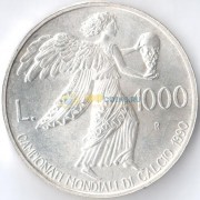 Сан-Марино 1990 1000 лир ЧМ по футболу в Италии Сан-Марино 1990 1000 лир ЧМ по футболу в Италии