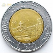 Италия 1990 500 лир